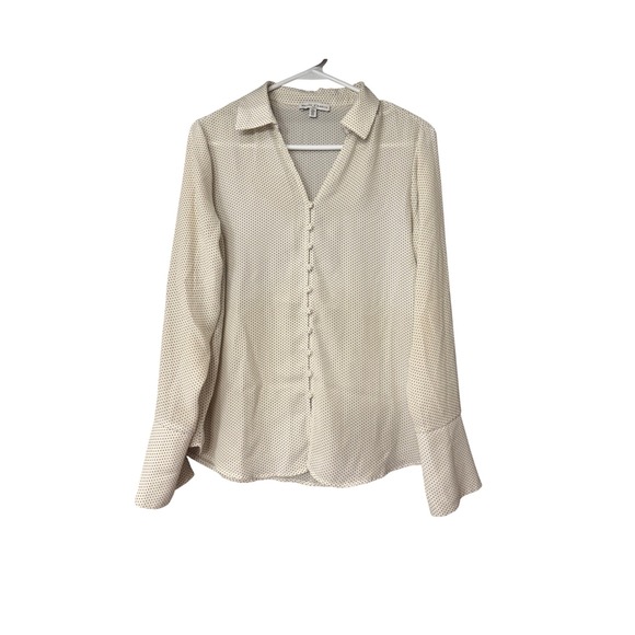 Maison d'Amelie Tops - Maison d'Amelie Womens Button Front Blouse Size S‎ Black White Long Sleeve